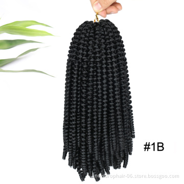 Hot Selling Free sample color 1 synthetic 8" pre twisted spring hair 10inch 27/613 t30 crochet spring twist hair